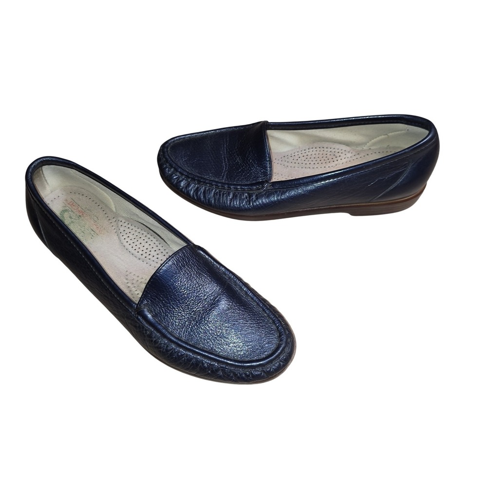 SAS Tripad Comfort Shoes Women 8 M Blue Leather Slip On Loafers Casual Walking